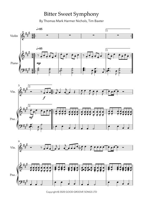 Bittersweet Symphony (arr. Matthew pyeon) by Tim Baxter Sheet Music for ...