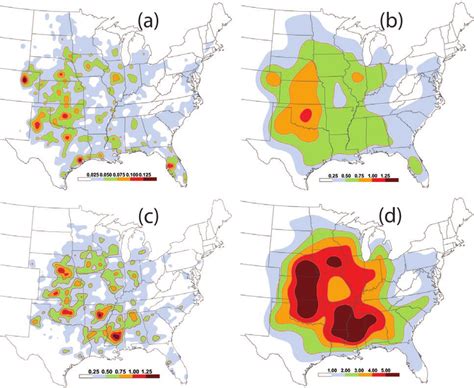 A comparison of tornado frequency maps based on data for the period ...