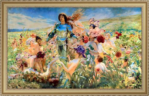 Georges Antoine Rochegrosse, Knight of the Flowers 1894 A4 / A3 ...