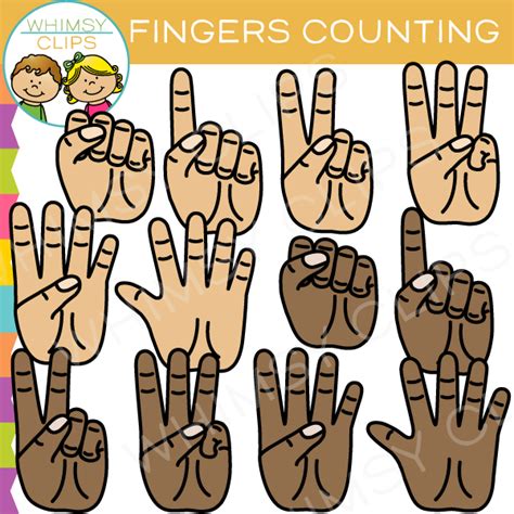 Fingers Counting Clip Art , Images & Illustrations | Whimsy Clips