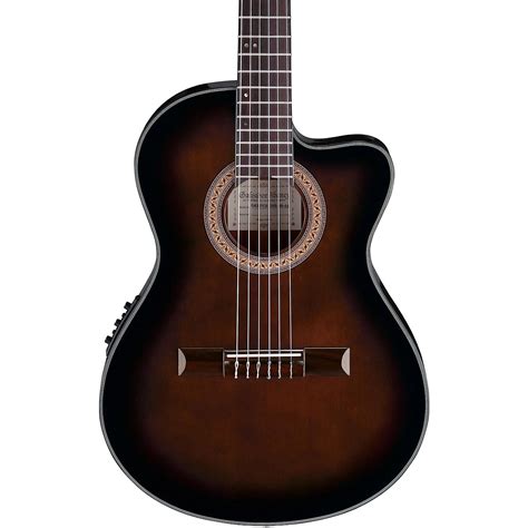 Ibanez GA35 Thinline Acoustic-Electric Classical Guitar Dark Violin ...