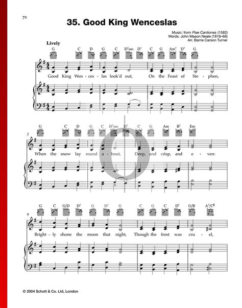 Good King Wenceslas (Anonymous) Piano Sheet Music - OKTAV