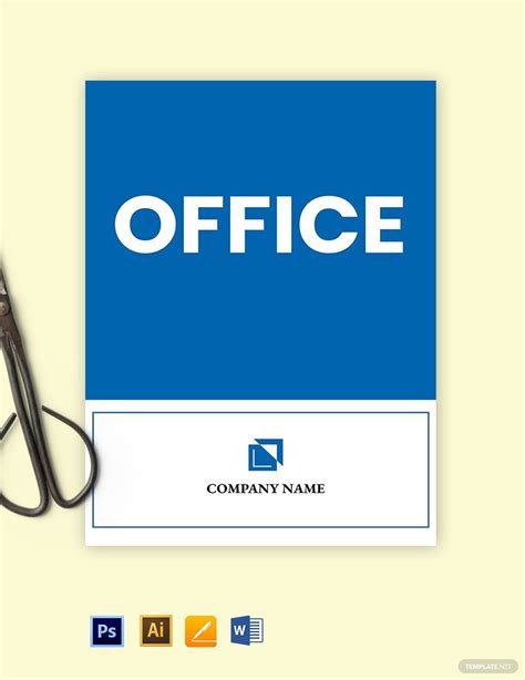 Office Door Sign Template in Word, PSD, PDF, Illustrator - Download ...