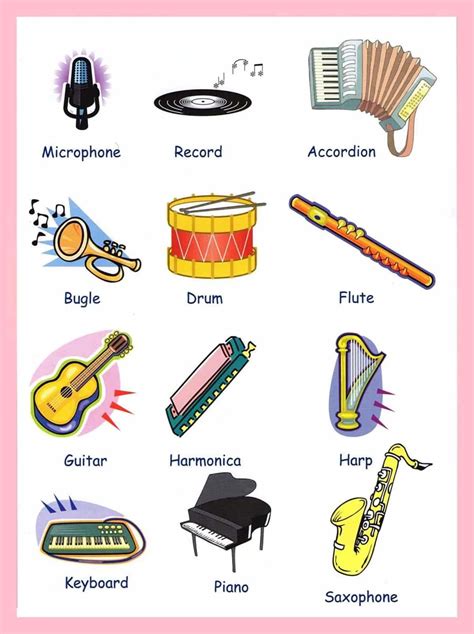 Learn English Vocabulary through Pictures: Musical Instruments - ESLBUZZ