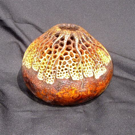 Filigree Carved Gourd in Browns and Orange | Etsy | Gourds, Decorative ...