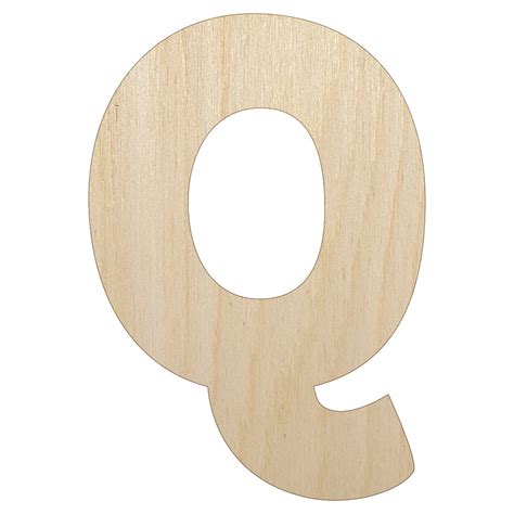 Letter Q Uppercase Fun Bold Font Wood Shape Unfinished Piece Cutout ...