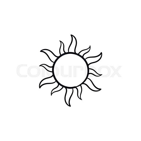 Sun hand drawn outline doodle icon. ... | Stock vector | Colourbox