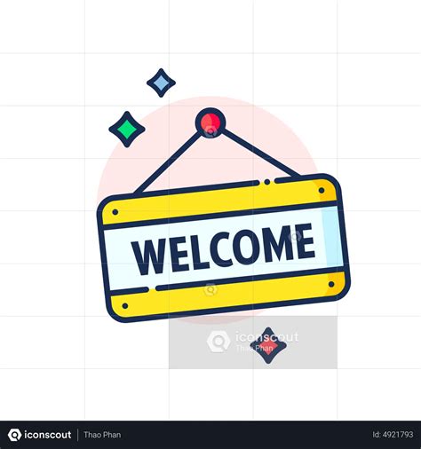 Hanging Welcome Sign Animated Illustration download in JSON, LOTTIE or ...