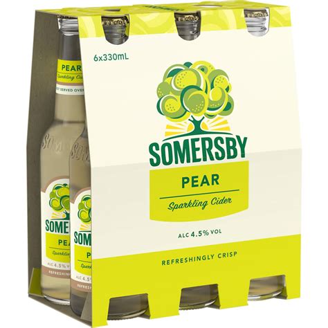 Somersby Pear Cider Bottles 330ml X6 Pack | Woolworths