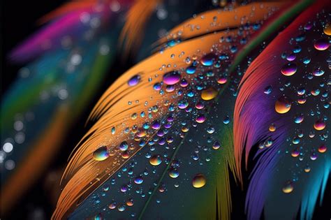 Premium Photo | Abstract rainbow colorful bright feather closeup up ...