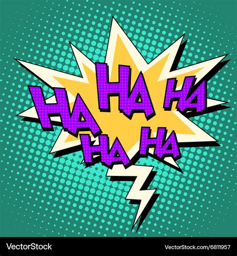 Haha comic bubble retro text Royalty Free Vector Image