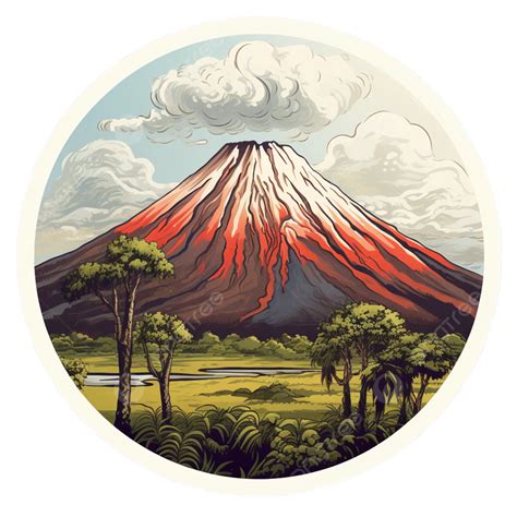 Paricutin Volcano Mexico Sticker, Paricutin, Sticker, Wonders PNG ...