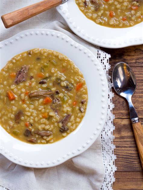 Mushroom Barley Soup with Flanken - Homemade Jewish Deli-Style Beef ...