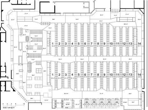 A supermarket with a "split aisle". Aisles 1-7 are considered the ...