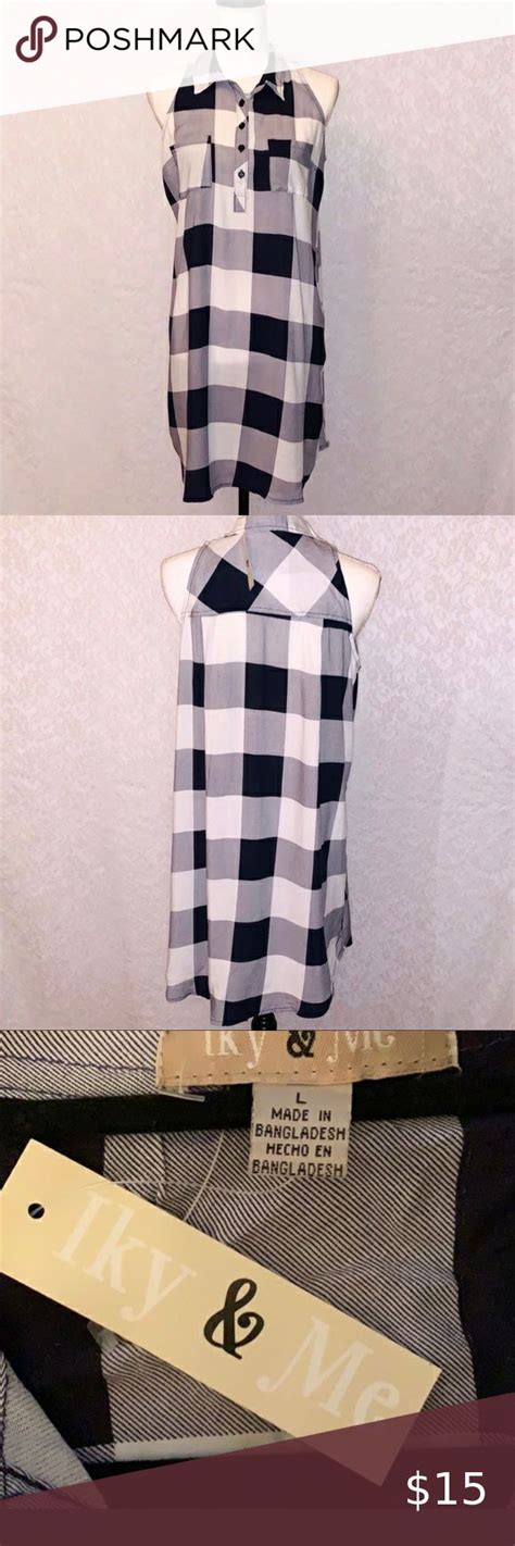 Sleeveless Blue And White Checkered Dress Shirt in 2021 | Checkered ...