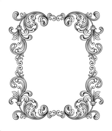 Baroque scroll frame vector free download