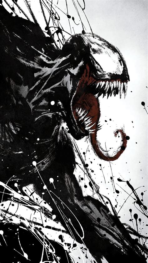 Venom, Black and White Venom, HD phone wallpaper | Peakpx