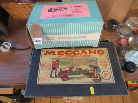 VINTAGE BOXED MECCANO SET AND TRANSFORMER ETC