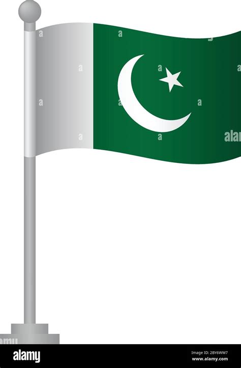 Pakistan flag on flag pole Stock Vector Images - Alamy