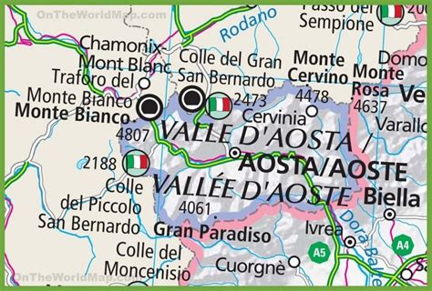 Large Detailed Aosta Valley Map