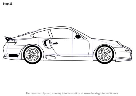 Line Drawing Porsche Carrera Gt Sketch Coloring Page