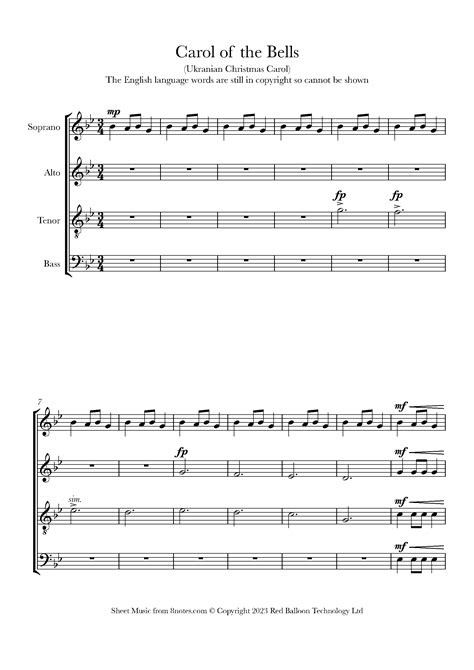 17+ Carol Of The Bells Vocal Sheet Music Pdf - BurtonEunan