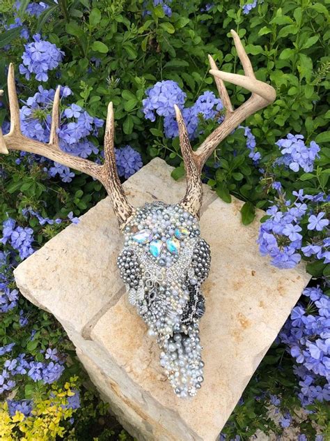 Rhinestone deer skull with antlers hand set with crystals | Etsy in ...