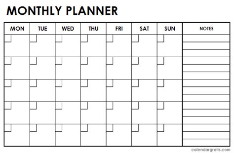 Printable Monthly Planner Template | Full Month Schedule Maker Template ...