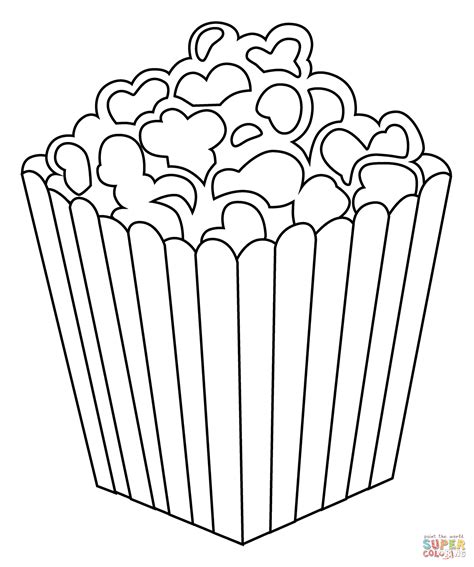 Popcorn Emoji coloring page | Free Printable Coloring Pages