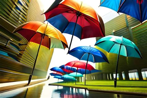 Premium AI Image | a colorful umbrella is open to the camera.