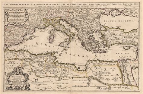 Antique Map of the Mediterranean Sea by William Berry : nwcartographic ...