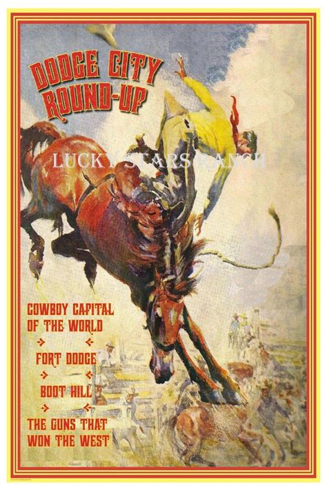 Cowboy Rodeo Poster Dodge City, Kansas 18x24 Vintage Print - Etsy ...