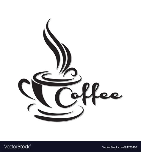 Simple coffee logo Royalty Free Vector Image - VectorStock