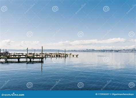 Kirkland, Washington, USA. February 2020. the Waterfront of Lake ...