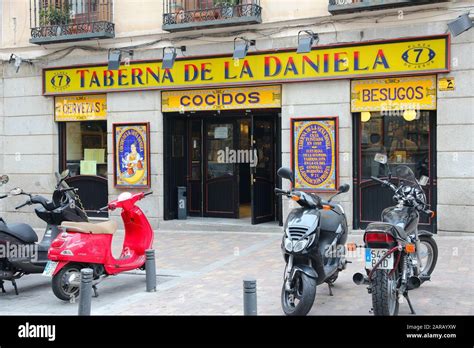 MADRID, SPAIN - OCTOBER 24, 2012: Typical Spanish restaurants in Madrid ...