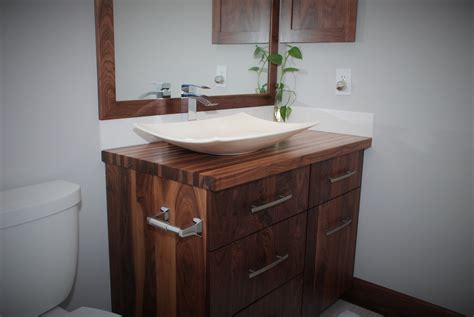 Custom All-Walnut Bathroom Vanity by Belak Woodworking LLC | CustomMade.com