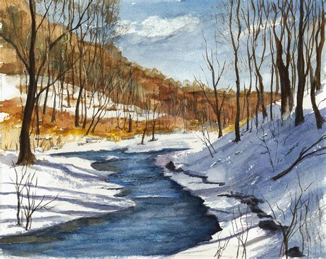 Winter Landscape Watercolor Paintings at GetDrawings | Free download