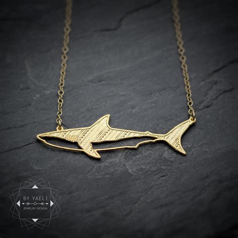 Shark Necklace Gold Shark Pendant Animal Jewelry Personalized | Etsy