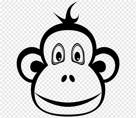 Cartoon Monkey Face Black And White