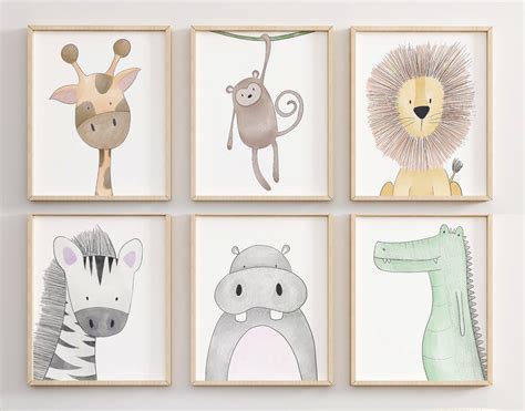 Safari Nursery Prints Animal Nursery Wall Art Nursery Print | Etsy