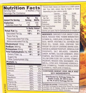 Eggo Buttermilk Waffles Nutritional Information - Nutrition Pics