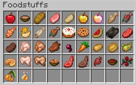 Minecraft Food Menu