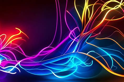 Abastract Waves Spark Neon Lighting Electric Expolosion Background ...