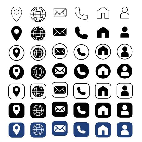 Set of contact us icons. Vector illustration , Address icon for web ...