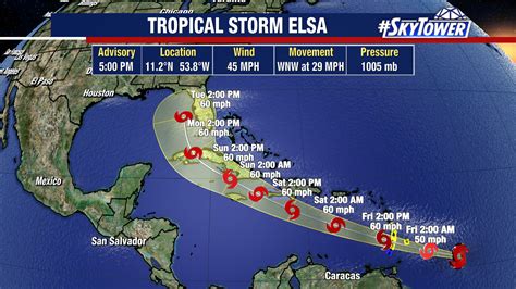 Tropical Storm Elsa Moving Into The Caribbean Sea On Friday; U.S. Needs ...