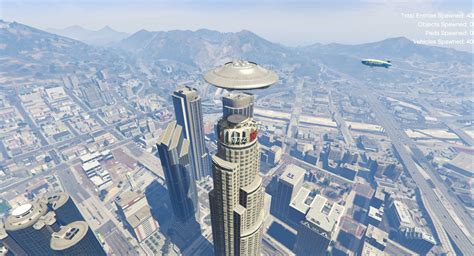 UFO on Maze Bank Tower | GTA 5 Mods