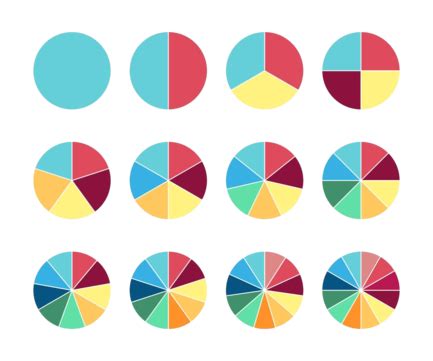 Infographic Vector Circle Graph With 12 Sections Represented As A Pie ...