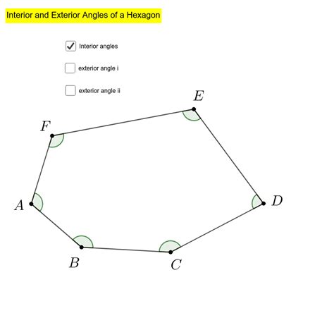 Interior and Exterior angles of a Hexagon – GeoGebra