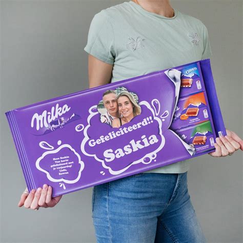 Mega Milka reep met naam en foto bedrukken - Fotogeschenken.nl