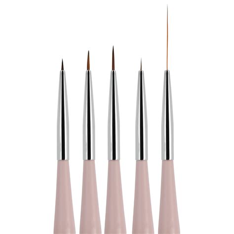 Beaute Galleria 5 Pieces Nail Art Brush Set with Liners and Striping ...